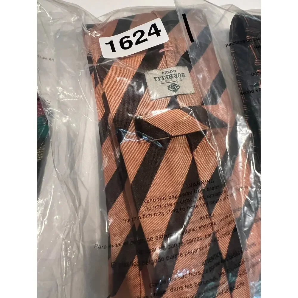 Luigi Borrelli Napoli 100% Silk Neck Tie Made in Italy Copper & Brown JP